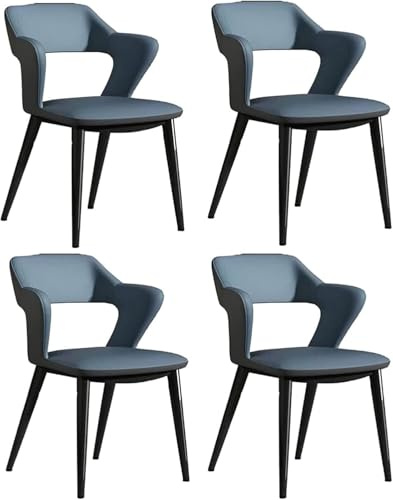 Generisch Home Restaurant Carbon Stuhl Rahmen Rückenlehne Hocker Maniküre Make-up Stühle Kaffee Verhandlung, 2er Set(Blue)
