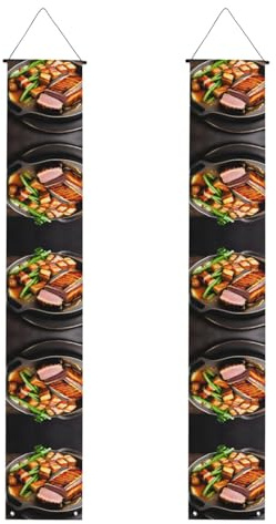 Delicious Grillfleisch-Druck, Abschlussbanner für die Veranda, stabil, waschbar und wiederverwendbar, 30,5 x 180,5 cm, Stil 643