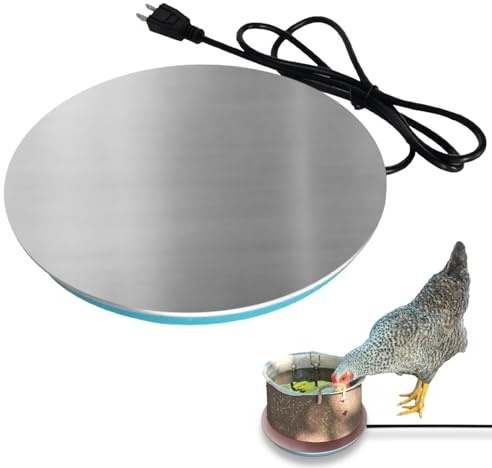 Socle Chauffant pour Chauffe-Eau de volaille - Abreuvoir chauffé avec Thermostat, Construction Durable en Fonte d'aluminium, Accessoires de poulailler d'hiver, Chauffage Robuste, sûr et |