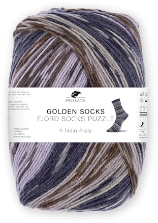 Pro Lana Fjord Socks Puzzle – 100g Sockenwolle mit Farbverlauf, 420m, Strickgarn für Socken, Mützen & Schals (87 | braun/grau)
