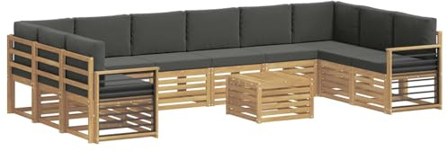 vidaXL Outdoor-Sofagarnitur 8 pcs Weiß und Anthrazit 59 x 59 x 37 cm, Gartenlounge, modernes Sofa für draußen, haltbare Terrassenmöbel, Coole Sitzgruppe