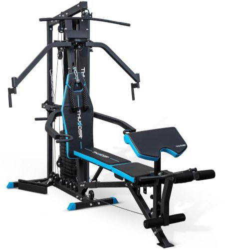 THUNDER Multifunktionale Kraftstation Home Gym Fitnessstation mit Kabelzug & Muskelaufbau Training (ZUGAT)