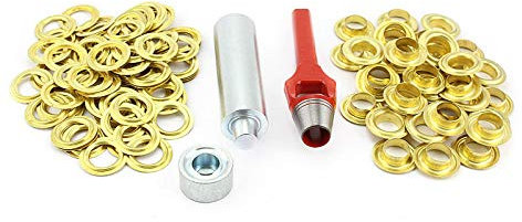 Profi Ösenset 12mm +100 Ösen Messing DIN 7332 Locheisen Ösenwerkzeug Ösenstempel