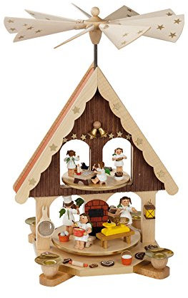Weihnachtspyramide Erzgebirge Richard Glässer Seiffen Pyramidenhaus 2-stöckig Engelbäckerei, 16294