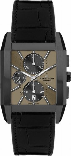 Pierre Petit Herren-Armbanduhr XL Paris Analog Automatik Leder P-815C