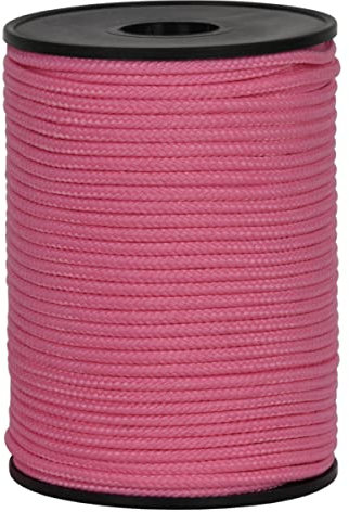 Corderie Italiane 006037125 Cordon tressé de création Rose Fluo 2 mm - 100 m