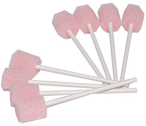250 Dry Pink/Green Foam swabsticks Ideal for Oral Hygiene procedures Drumsticks swabs