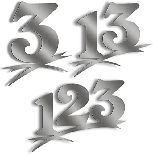 Hausnummer Edelstahl gebürstet Sonderanfertigung in groß (1-stellig / 16cm Ziffernhöhe) 20cm 30cm - mit Buchstabe-n erhältlich - ALEZZIO DESIGN -Edelstahl Hausnummer Sonderanfertigung-en nach Maß