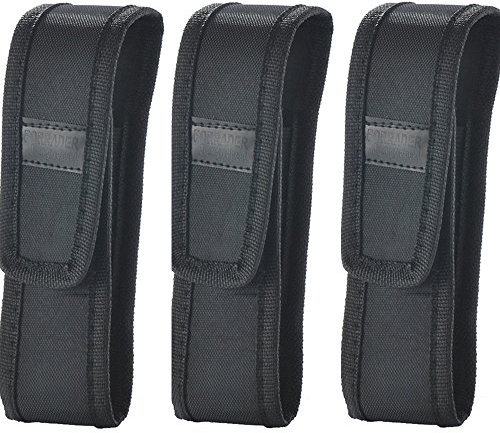 Pack of 3 Forrader Holder Belt Pouch Case Bag for LED Flashlight Torch(Fit for Flashlight Less Than 16cm), Black