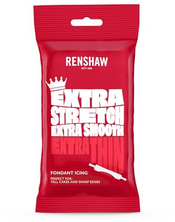 Renshaw Red Extra Stretch, Smooth & Thin Fondant Icing, 250 g (Pack of 1) - Ready to Roll Icing for Cakes