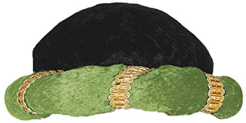 Fiestas Guirca Turbante Negro y Verde Mago Rey de Disfraz maharajá Indio