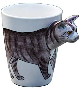 Taza de cerámica pintada a mano con diseño de animales (387 g), diseño de leopardo