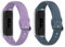 TenCloud Ersatzarmband für Samsung Galaxy Fit SM-R370 Armband Fitness-Tracker, weiches Silikon, 2 Stück (Lila+Schiefer)