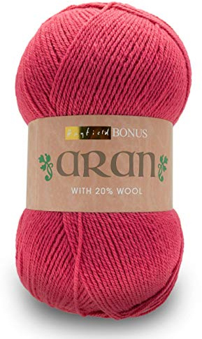 Sirdar Hayfield Bonus Aran with Wool, Raspberry Pink (626), 400g