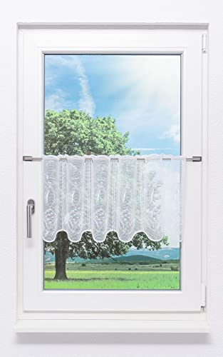 Plauener Spitze Scheibengardine Hula (Bx H) 64.40cm * 35cm Beige/weiß-beige