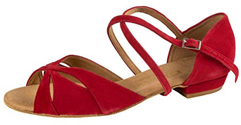 Rummos Damen Tanzschuhe Lola - Nubuck Rot - Medium (Normal) - 2 cm Block - EUR 41