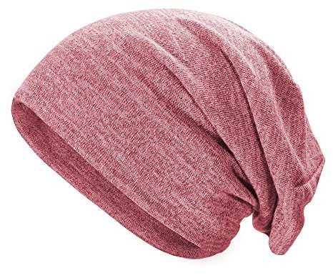 ZLYC Unisex Long Slouch Beanie Leicht Weich Jersey Mütze (Einfach Rosa),Gr. Einheitsgröße