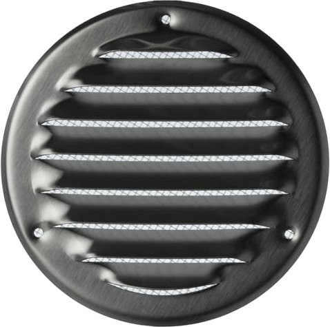 Steinberg14 Rund Lüftungsgitter 100mm - Metall - Edelstahl mit Insektenschutz - Gitter für Belüftung - Abluftgitter