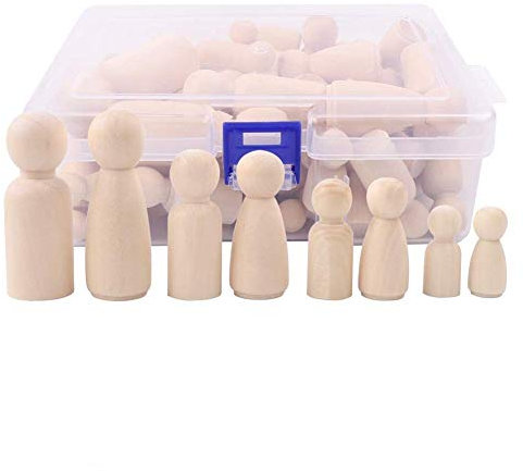 bj TX Holz Puppe Natürliche Holz Dekorative Peg Puppe Unfinished Frauen Männer Holz Tiny Puppen für Kinder DIY Malerei Handwerk Kunstprojekte und Dekoration