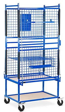 MSW Werkstatt-Wagen für Karosserieteile rollbar 60 x 90 x 202 cm 220 kg Zwei Ablageböden, einAblagegitter Kfz-Werkstattwagen Ersatzteilwagen Werkstattwagen Auto
