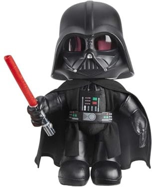Star Wars HJW21 - Darth Vader Puppe (28 cm) mit Stimmenverzerrer und aufleuchtendem Lichtschwert, Spielzeug für Kinder ab 3 Jahren