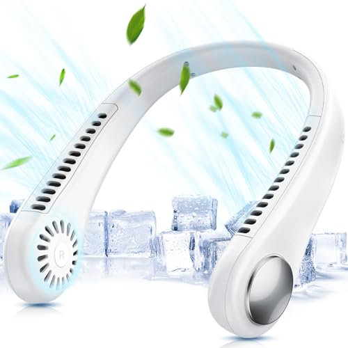 ITHKY Neck Fan, Portable Hands Free Bladeless Mini Fan With 360° Cooling Airflow, USB Rechargeable Personal Quiet Wearable Fan, 3 Wind Speed for Sports Outdoor Indoor