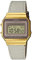 Casio Damen Quartz Armbanduhr, 37.40mm GehäusegröÃŸe mit Clear digital Zifferblatt und Beige Fabric Strap Armband A700WEGL-7AEF