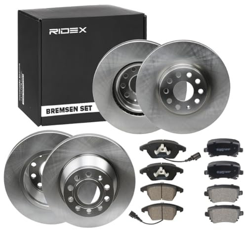 RIDEX 3405B0499 Bremsenset Vorne Hinten Belüftet 312,0 312 282,0mm - Bremsen Set mit Bremsscheiben und Bremsbeläge Satz
