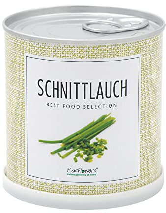 MacFlowers® | Anzucht-Set mit Bio Schnittlauch | Küchenkräuter | Geschenk- Set mit einer Sorte Samen in süßer instant gardening Blumendose