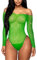 RSLOVE Lingerie da donna a rete body sexy abiti in rete Bodystocking, Verde chiaro, Taglia unica