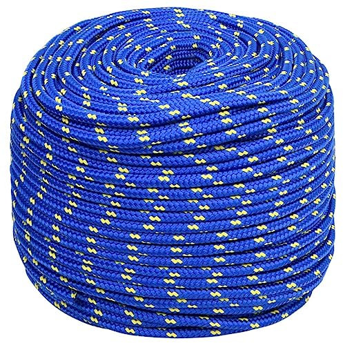 vidaXL Bootsseil Ankerleine Festmacher Tauwerk PP Leine Seil Tau Polypropylenseil Geflochten Flechtleine Blau 6mm 50m Polypropylen
