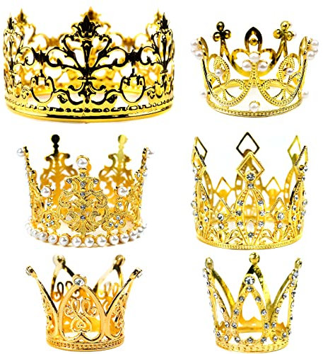 6 Stück Krone Kuchen Topper Mini Tiara Geburtstag Kuchen Topper