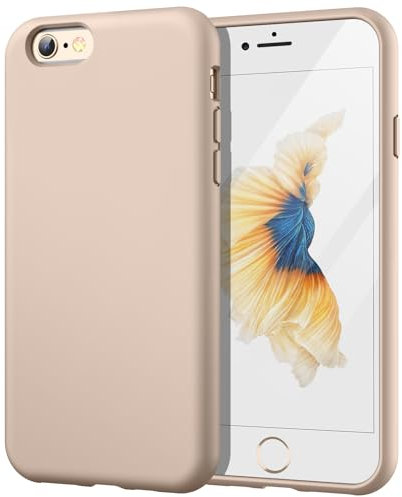 JETech Silicone Case for iPhone 6s Plus/6 Plus 5.5 Inch, Silky-Soft Touch Full-Body Protective Case, Shockproof Cover with Microfiber Lining (Gold)