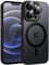 KPPIT Magnetic für iPhone 12 Pro Hülle für Magsafe, Handyhülle mit Magsafe Anti-Fingerabdruck-Schutzhülle Mattiert Durchscheinende iPhone 12 Pro case 6,1- Schwarz