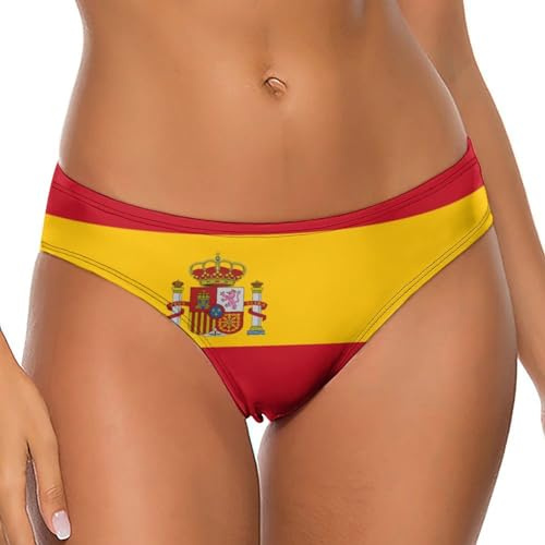 AOOEDM Bandera de España Tangas de Cuerda G para Mujer, Ropa Interior cómoda con Espalda en T, Bragas de Bikini Sexy