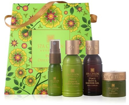 SPA CEYLON Ensemble de découverte de la paix | Ensemble de découverte ayurvédique pour la tranquillité et la relaxation | Coffret cadeau spa | Rituel de beauté