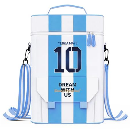 Cuopru Premium Yerba Mate Kit Argentinien NO.10 Tragetasche, doppellagig, wasserdicht, 2 Weinflaschentaschen, tragbare Tasche