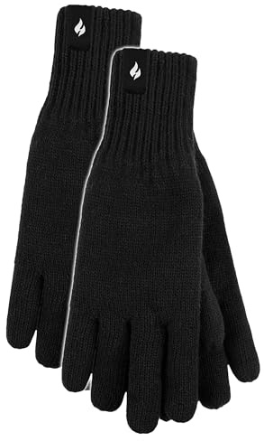HEAT HOLDERS Herren 2 Paar Thermohandschuhe Extra Warme Weiche Strickhandschuhe mit Innenfleece Für Winter