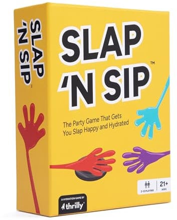 Slap N Sip Lustiges Trinkspiel mit klebrigen Händen, 200 Karten & Sip Chip | Schnelllebiges Partyspiel für Erwachsene für Bachelorettes & mehr