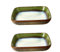 Jarsense Set di 2 piatti quadrati in ceramica da 21,5 cm, stile vintage, piatti fondi, piatti fondi, piatti da tavola per cena, colazione, verde sfumato
