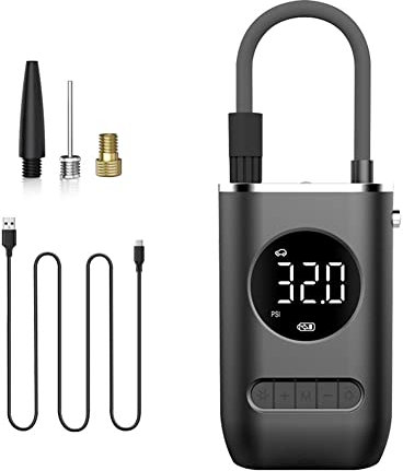Jenbnoau Mini Air Compressor Digital Electric Tire Pump for Ball,Motorcycle, Bicycle, Car