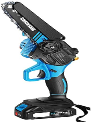 DETLEV PRO Mini Motosega a Batteria per Potatura con 8000mAh Batterie, 6 Pollici Motosega da Potatura con Sistema di olio automatico per il Taglio del Legno Giardini