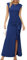 Missufe Damen Ballkleid Maxi Abendkleider Flügelärmel Cocktail Rüsche Schlitz Meerjungfrau Bodycon Hochzeit Festlich Kleid (Blau, groß)