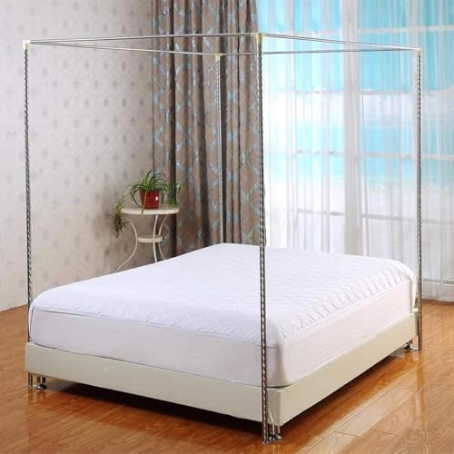 Betthimmel Rahmen Edelstahl-Baldachinrahmen, Für Metall-Holzbett/Plattformgröße, Doppelbett, Komplettes Doppelbett, Moskitonetz Für Vier-Eck-Bett Und Moskitovorhänge,22mm,180X200CM