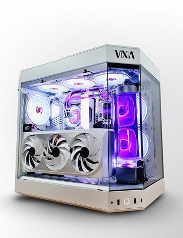 VIXIA High End Custom Watercooled Gaming PC - Intel Core i5 14600K 5.3GHz - GeForce RTX 4070 Super Elite DDR6X 12GB - DDR5 32GB 6000MHz - PCIe4.0 M.2 NVME 1TB - White - VXS-70W Purple