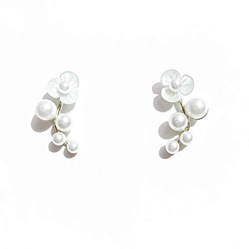 PULABO Perle weiße kleine Ohrringe S925 Silber Nadel Damen Schmuck kreativ und nützlich Kreative