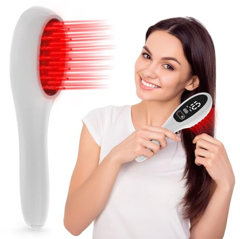 PUPCA Laser Haarwachstum Kamm, Haarwuchs Kamm mit rotem und blauem Licht für Haarausfall, Haarpflege und Follikelaktivierung, Anti-Haarausfall kamm für Männer und Frauen