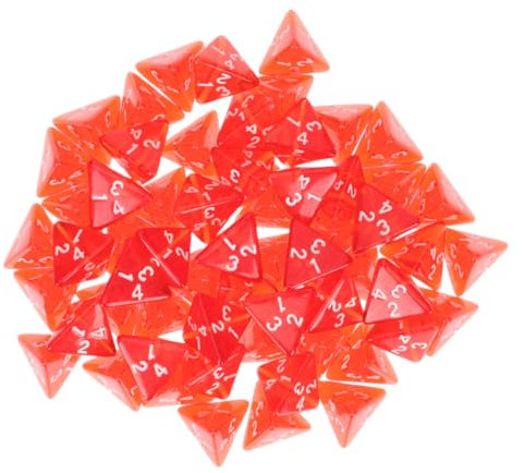 ibasenice Set Di Dadi Compatti A 4 Facce - 50 Dadi Poliedrici Per Giochi Uso Educativo E Feste