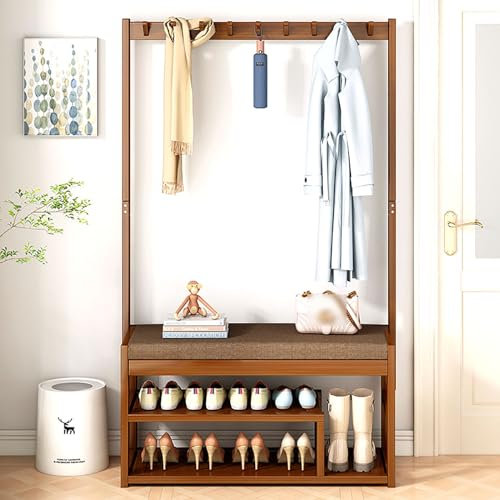 XCHSXYL Flurbaum, Schuhregal, Aufbewahrung, Ben-Schrank, Garderobe, Mini-Schrank, Organizer, Haken, Büchertaschen, Eingangsbereich