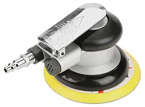 Lijadora Orbital Aleatoria de Aire de 5 Pulgadas, Herramienta de Lijado Manual Neumática para Pulir Artículos de Hierro, Automoción, Muebles, Madera con 10000 Rpm, bajo Consumo,